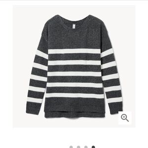 Joe Fresh Charcoal and White Striped Sweater